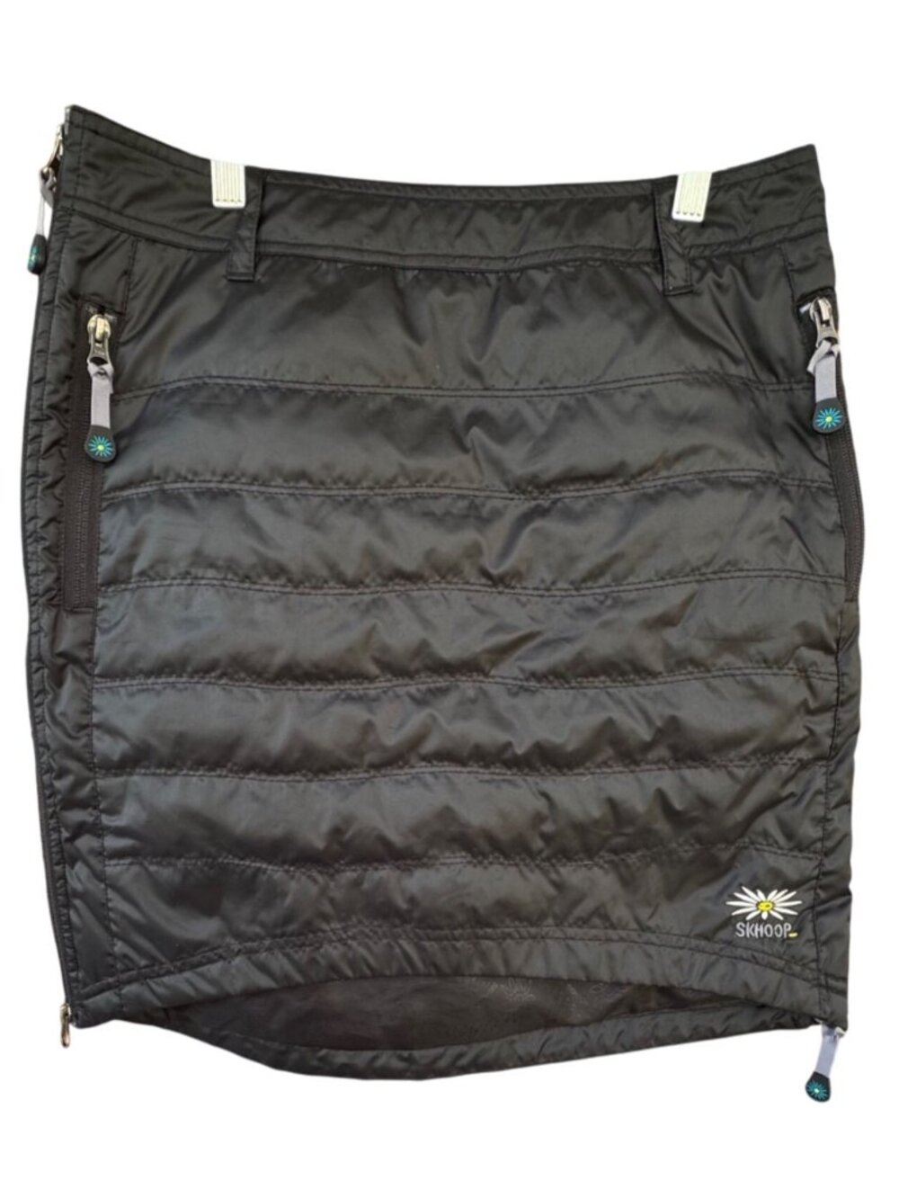 Skhoop Short Down Skirt Womens Small Black Quilted Duck Down Puffer Winter Skirt